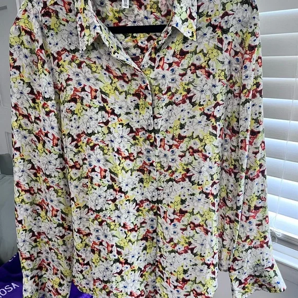 & Other Stories Yellow and Red Floral Blouse - Picture 4 of 7